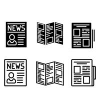 krant- vector icoon set. nieuws illustratie teken verzameling. druk op symbool.