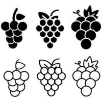 druif icoon vector set. wijn illustratie teken verzameling. wijn maken symbool. wijngaard logo.