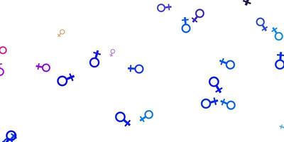 lichte veelkleurige vectortextuur met symbolen van vrouwenrechten vector