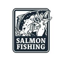 Zalm visvangst logo sjabloon vector