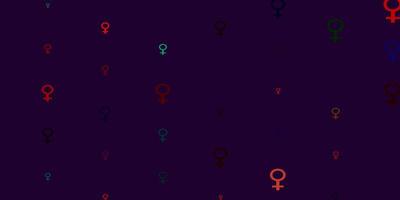 lichte veelkleurige vectortextuur met symbolen van vrouwenrechten vector