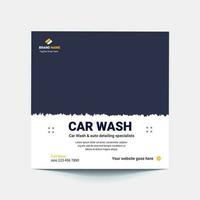 autowasservice social media post bannerontwerp. auto wassen social media post banner sjabloon set, car wash social media banner ontwerpsjabloon. auto wassen marketing post banner ontwerp. vector