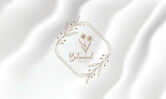 botanische bloemen element hand getekende logo met wilde bloemen en bladeren. logo voor spa en schoonheidssalon, boetiek, biologische winkel, bruiloft, floral designer, interieur, fotografie, cosmetica. vector