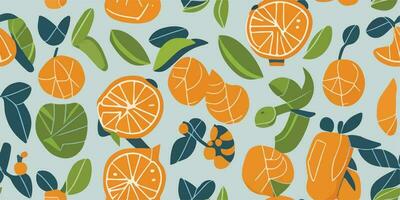 tropisch citrus twist, onthulling de oranje patroon magie vector