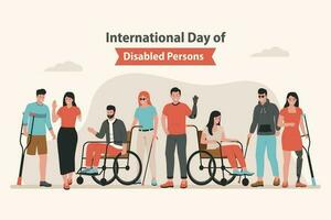 Internationale dag van personen met handicaps vlak vector