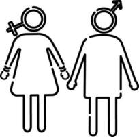 mannetje en vrouw geslacht symbolen. vector