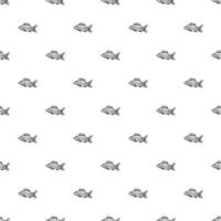 naadloos vis patroon. getrokken vis achtergrond. zeevruchten illustratie vector