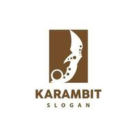 kerambit logo, Indonesië vechten wapen vector, Ninja vechten gereedschap gemakkelijk ontwerp, sjabloon illustratie symbool icoon vector