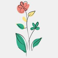 minimalistische bloemen vector kunst illustraties voor gelegenheden sjabloon wijnoogst mode hand- getrokken decor