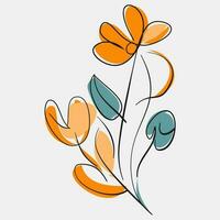 minimalistische bloemen vector kunst illustraties voor gelegenheden sjabloon wijnoogst mode hand- getrokken decor