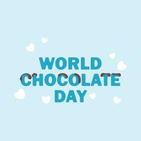 blauw belettering voor wereld chocola dag vector