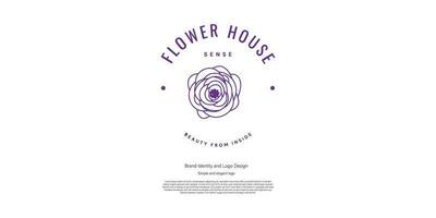 bloem huis voor logo ontwerp of branding of natuur idee vector