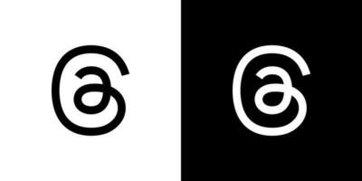 draden sociaal media logo zwart en wit vector