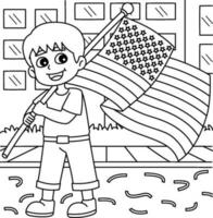 4e van juli jongen Holding een Amerikaans vlag kleur vector