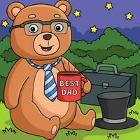 vaders dag teddy beer het beste vader gekleurde tekenfilm vector