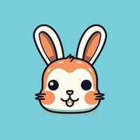 mooi konijn glimlachen gezicht tekenfilm vector