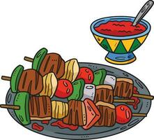 kebab tekenfilm gekleurde clip art illustratie vector