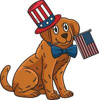 patriottisch puppy tekenfilm gekleurde clip art vector