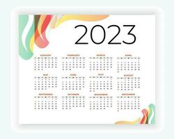 vector modern stijl nieuw jaar 2023 kalender sjabloon