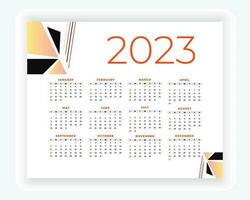 vector modern stijl nieuw jaar 2023 kalender sjabloon