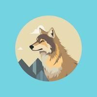 een wolf, een wolf's hoofd. vlak ontwerp, vector illustratie