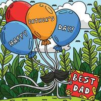 gelukkig vaders dag ballonnen gekleurde tekenfilm vector