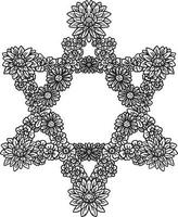 Chanoeka bloemen vormen ster van david geïsoleerd vector