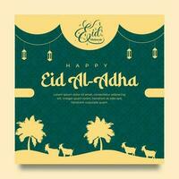 eid al adha themed sociaal media post sjabloon vector