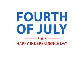 4e van juli, gelukkig onafhankelijkheid dag, belettering en sterren in kleuren van de Verenigde Staten van Amerika vlag. wit achtergrond vector