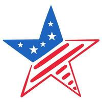 Verenigde Staten van Amerika vlag in de vorm van een ster. 4e van juli. onafhankelijkheid dag vector