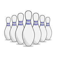 zeven bowling pinnen vector