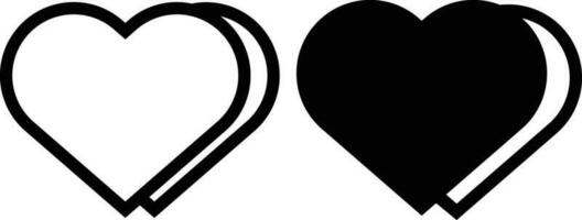 hart vector pictogrammen. liefde symbolen geïsoleerd.