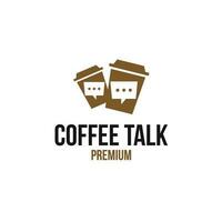 koffie praten logo ontwerp concept vector illustratie symbool icoon
