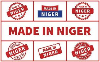 gemaakt in Niger rubber postzegel reeks vector