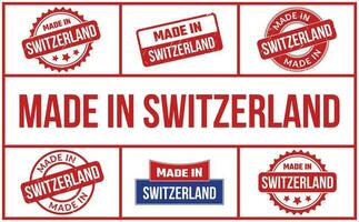 gemaakt in Zwitserland rubber postzegel reeks vector