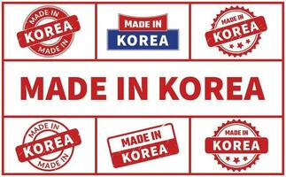 gemaakt in Korea rubber postzegel reeks vector