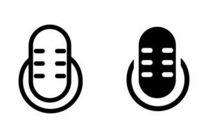 microfoon icoon audio pictogram in modern vlak en schets stijl. vector