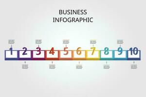 vierkante grafieksjabloon voor infographic voor presentatie voor 10 elementen vector