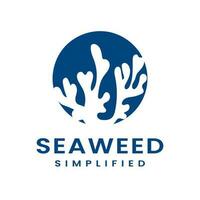 onderwater- natuur blad biologisch logo ontwerp inspiratie, zeewier, symbool, pictogram kan gebruik modern minimalistische kruiden logo vector