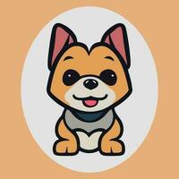 een schattig mascotte hond logo vector kunst werk.