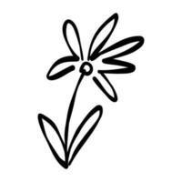 bloem tuin natuur mooi tekening hand- getrokken vector