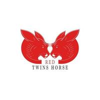 tweeling paard hoofd logo, dier vector illustratie