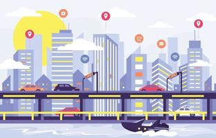 blauw smart city-concept vector