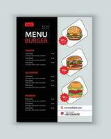 modern restaurant menu voor snel voedsel vector