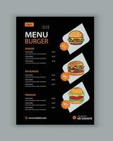 modern restaurant menu voor snel voedsel vector