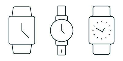 kijk maar icoon vector, horloges, digitaal en automatisch hand- horloges voorraad illustratie vector