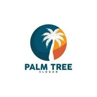 palm boom logo, strand vector, zomer ontwerp, silhouet symbool illustratie vector