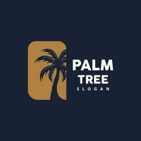palm boom logo, strand vector, zomer ontwerp, silhouet symbool illustratie vector