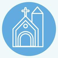 icoon kerk. verwant naar keltisch symbool. blauw ogen stijl. gemakkelijk ontwerp bewerkbaar. gemakkelijk illustratie vector