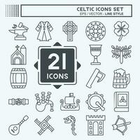 icoon reeks keltisch. verwant naar viering symbool. lijn stijl. gemakkelijk ontwerp bewerkbaar. gemakkelijk illustratie vector
